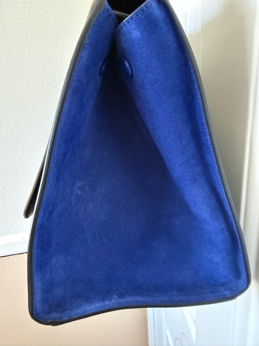 CelineTri-Color Trapeze Leather & SuedeTop Handle Bag - dust bag included - Picture 9 of 13